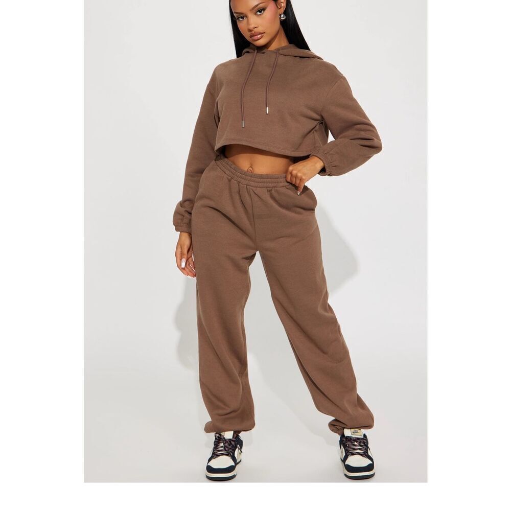 Mocha fleece jogger set